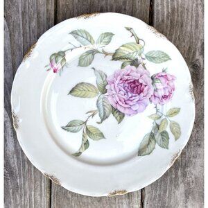 Venetian Rose Gold Dinner Plate By Warwick Scalloped Gold Daubs 10” Disc (Bin4)